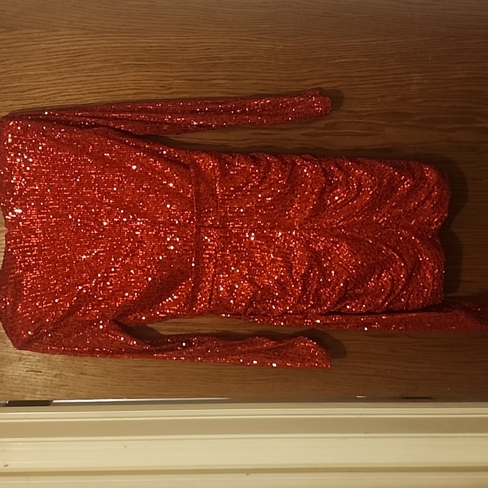 Red Sequin Mini Dress - image 3